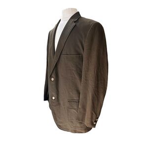 Vintage 1960s Brown Handmade lightweight wool blend blazer size 42R